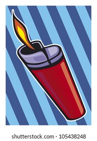 Household objects, on a colorful background