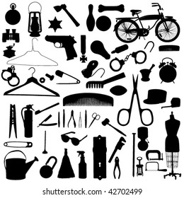 Household Objects Silhouette Set