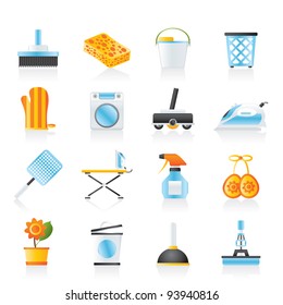 Household objects and tools icons - vector icon set