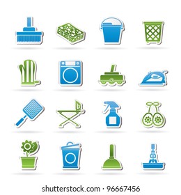 Household objects and tools icons - vector icon set