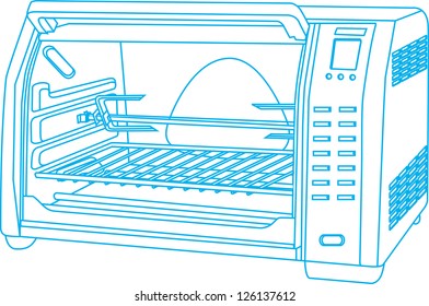 Household oven chart, vector