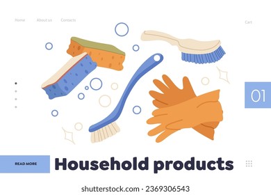 Household products for cleanness maintenance advertising landing page design website template