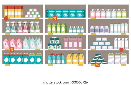 Household Products, Detergents And Offers On The Supermarket Shelves