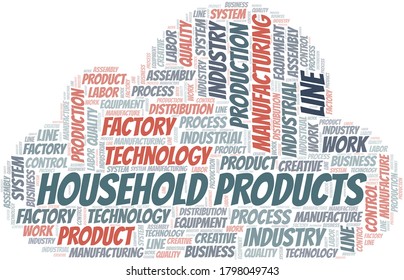 Household Products word cloud create with text only.
