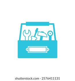 Household Repair Toolbox Icon. Isolated on white background. 
