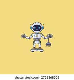 Diseño de Vector plano de icono de robot doméstico.