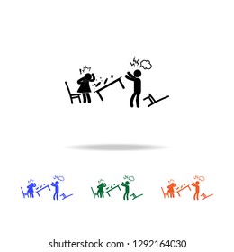 household row multicolor icons