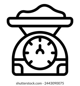 Household scale icon outline vector. Product weight portion. Cooking balance appliance