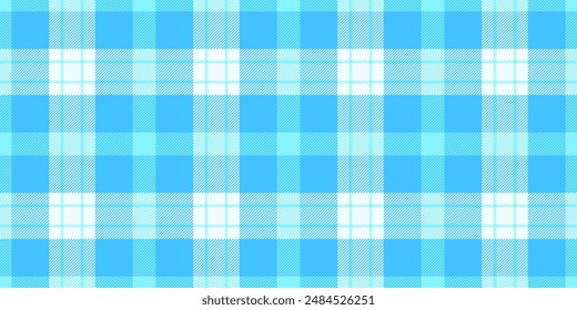Textura de tela sin costuras para el hogar, patrón de cuadros a cuadros tartán. Otro Vector de tela de fondo a cuadros en la paleta de colores cian y azure.
