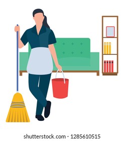 Household services flat vector icon