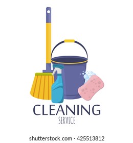 Household supplies and cleaning flat icons set. Tools guidance cleanliness and order house. Cleaning supplies still life household supplies. Household cleaning supplies. Tools of house cleaning.