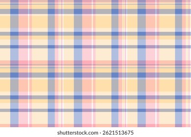 Haushalt Textur Muster Hintergrund, männlichen Check Tartan kariert. Festival Stoff Vektor nahtlose Textilien in Licht und Papaya Peitsche Farben Palette.