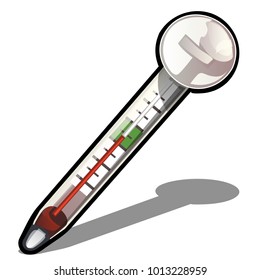 Household thermometer isolated on white background. Vector cartoon close-up illustration.