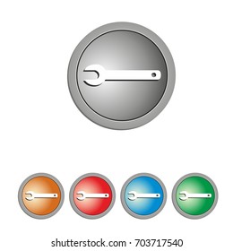 household tools 3D wrench web  button icon work equipment vector