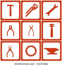 household tools icon set
