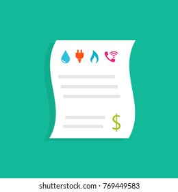 Household Utility Bills. Vector Illustration