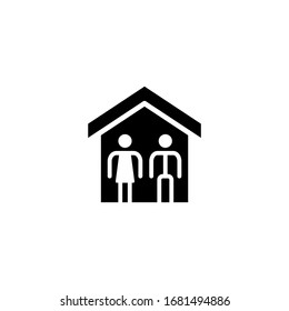 Household vector icon in black solid flat design icon isolated on white background