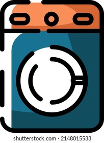 Household washing machine, illustration, vector on a white background.