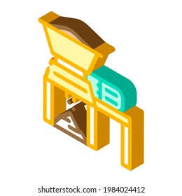 Household Waste Shredder Isometric Icon Vector.isolated Symbol Illustration