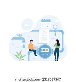 Household water bill. Household water supply. Utilities sector of the economy