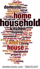 Household word cloud concept. Vector illustration