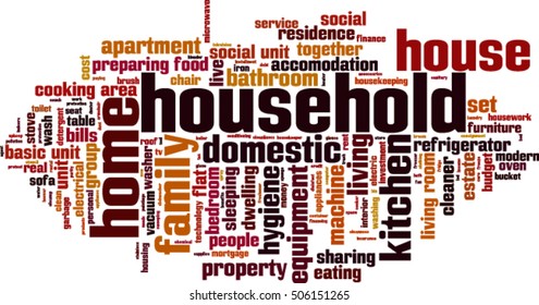 Household word cloud concept. Vector illustration