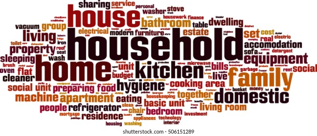 Household word cloud concept. Vector illustration