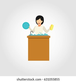 housekeeper character design vector