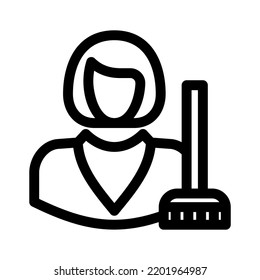 housekeeper icon or logo isolated sign symbol vector illustration - high quality black style vector icons
