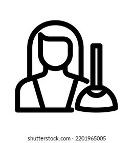 housekeeper icon or logo isolated sign symbol vector illustration - high quality black style vector icons
