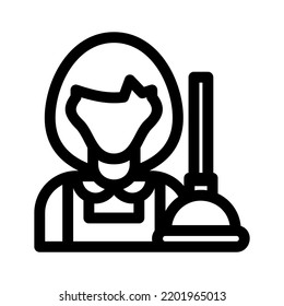 housekeeper icon or logo isolated sign symbol vector illustration - high quality black style vector icons
