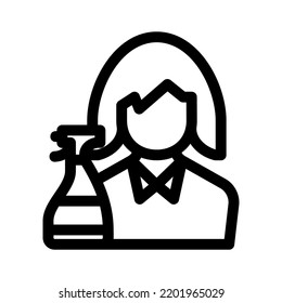housekeeper icon or logo isolated sign symbol vector illustration - high quality black style vector icons
