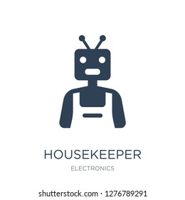 housekeeper icon vector on white background, housekeeper trendy filled icons from Electronics collection, housekeeper vector illustration