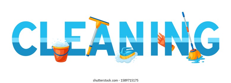 Housekeeping Background Cleaning Items Illustration Service Stock ...