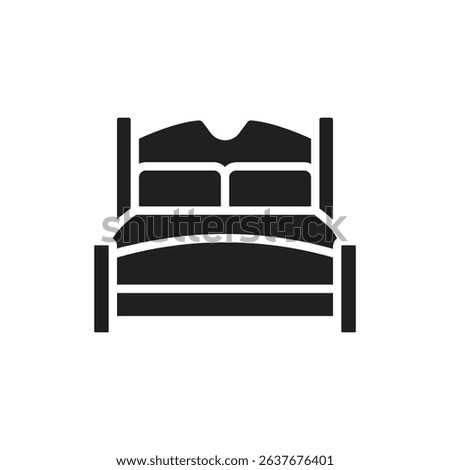 Housekeeping Bed Filled Icon Vector Illustration