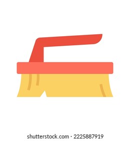 Housekeeping cleaning brush. Cleaning detergents and supplies. Cleaning services. Vector illustration