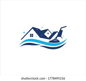 housekeeping and cleaning service vector logo design template