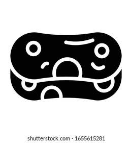 Housekeeping Equipment on White Background, Artificial fiber sponge Design, Sponge tool cleaning Vector Glyph Icon Concept