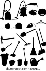 housekeeping and garden implement vector