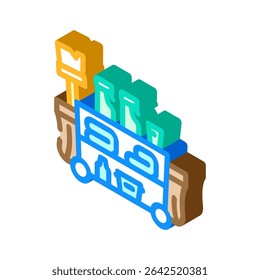 housekeeping hospitality hotel isometric icon vector. housekeeping hospitality hotel sign. isolated illustration
