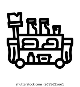 housekeeping hospitality hotel line icon vector. housekeeping hospitality hotel sign. isolated contour symbol black illustration