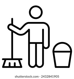 Housekeeping icon line vector illustration