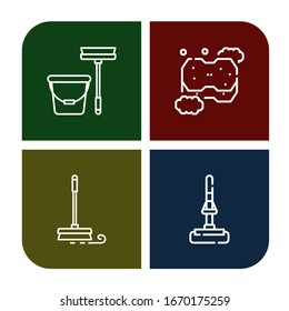 Symbol-Set für die Haushaltsführung. Kollektion von Mop-, Sponge-Symbolen
