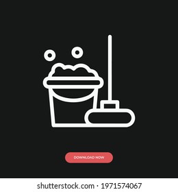 housekeeping icon vector. Linear style sign for mobile concept and web design. housekeeping symbol illustration. Pixel vector graphics - Vector.