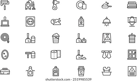 Housekeeping icons High-Quality Vector Icons Collection with Editable Stroke. Ideal for Professional and Creative Projects.