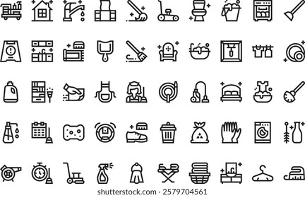 Housekeeping icons High-Quality Vector Icons Collection with Editable Stroke. Ideal for Professional and Creative Projects