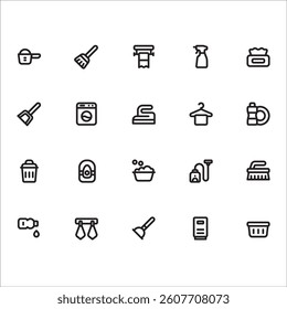 Housekeeping Icons with line style, perfect for user interface projects
