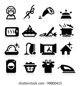 Housekeeping Icons set elegant series