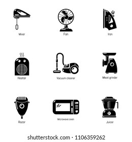 Housekeeping icons set. Simple set of 9 housekeeping vector icons for web isolated on white background