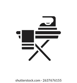 Housekeeping Iron Table Filled Icon Vector Illustration